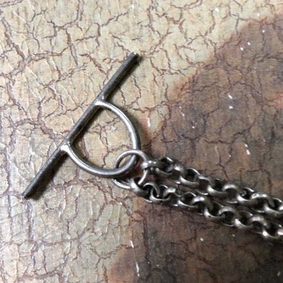 vintage boho silver bracelet with earth tone beads - Picture 5 of 7